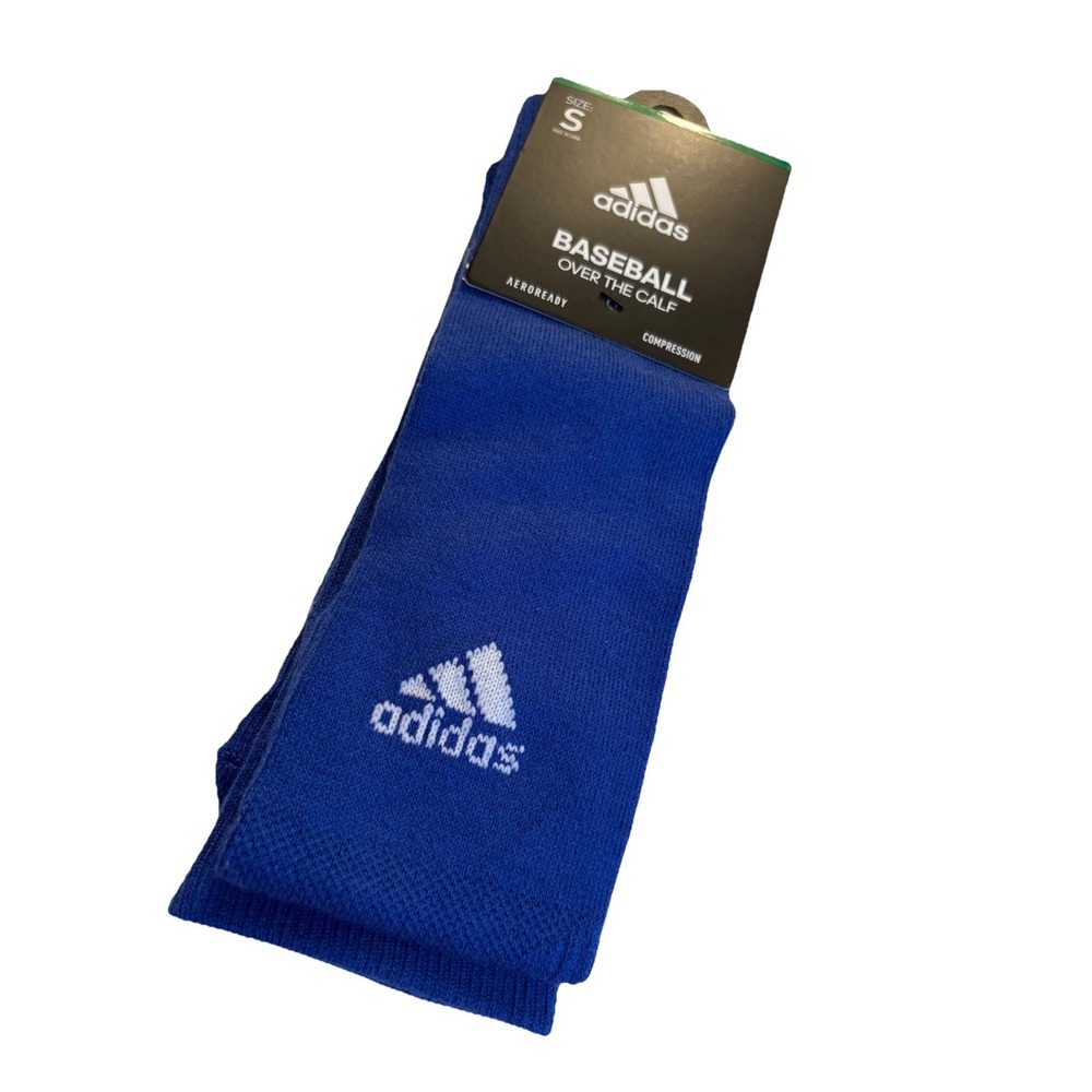 ADIDAS BASEBALL OVER THE CALF AEROREADY COMPRESSION ROYAL BLUE SOCKS SZ SM- NEW